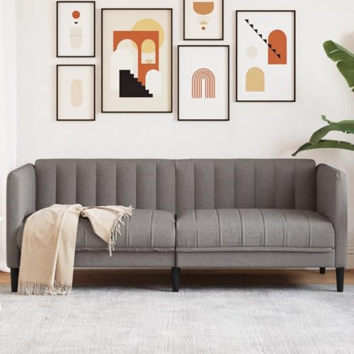 LAPOOH Sofa 2-Sitzer Taupe Stoff, Loungesofa, Sofas & Couches, Relaxsofa, Couch für Wohnzimmer, 372609