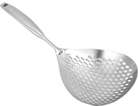 Cuchara Ranurada para Espumadera, Cuchara Coladora de Acero Inoxidable, Cucharón, Colador de Araña, Colador de Cocina para Cocinar, Freír