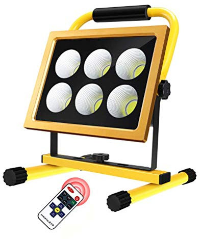 ZVALIEVYE Led Construction Spotlight 200W, 8000Lm Led Rechargeable Work Site Light with Remote Control, 4 Light Modes, 22000Mah, Ip65 Waterproof, Portable Outdoor Floodlight for Camping Fish