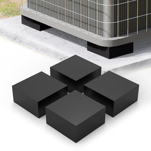 Memrita 4 Pack Rubber Anti Vibration Pads, 4'' X 4'' X 2 Non-Slip Vibration Isolation Pads for Central Air Conditioner Outdoor Unit, HVAC, Air Compressor, Lift the Unit Off Ground