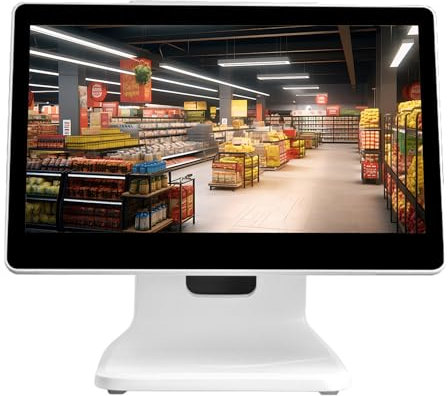 Écran de caisse enregistreuse commerciale 15,6 pouces, écran de caisse enregistreuse POS pour petites entreprises, SSD 64 Go N2930 DDR3 4 Go, pour Restaurant/magasin