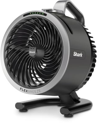 Shark FlexBreeze HydroGo, ventilateur brumisateur portable, rafraîchisseur d'air silencieux intérieur/extérieur, discret et durable, avec/sans fil, léger, 5 réglages de vitesse, charbon FA050EU