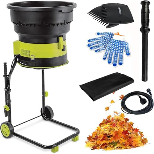 Broyeur Électrique À Lames 2500W, Broyeur De Jardin Sans Lame, Taille Des Particules Ajustable, Broyeur 8000rpm, Diamètre De L'entonnoir 54cm, Protection Contre La Surchauffe, Pour Les Feuilles De Jar
