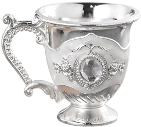 Hemobllo Gobelet En Alliage à Liqueur Métallique Vintage Argenté, Coupe à Vin Rétro, Matériau Alliage Solide, Résistance à L’usure, Pour Usage Festif Et Banquet, Tasse à Cocktail Unique Décorative