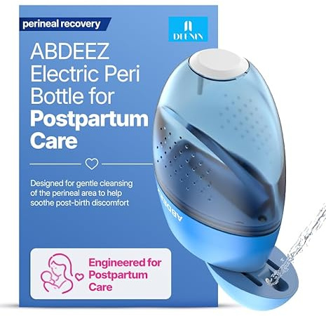 ABDEEZ Electric Peri Bottle – Postpartum Care Portable Bidet USB-C Rechargeable (250ml/8.45oz), Perineal Wash Bottle After Birth, Handheld Bidet Sprayer, Feminine Hygiene