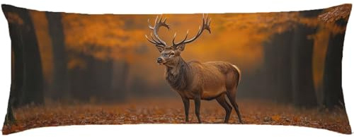 Marrone Cuscino per Dormire Laterale 40x120 Cuscino Lungo per Dormire Lateralmente per Gravidanza e Sostenere la Maternità, Migliorare La Qualità Del Sonno, Federe Cuscini Letto Motivo Animale Q-518