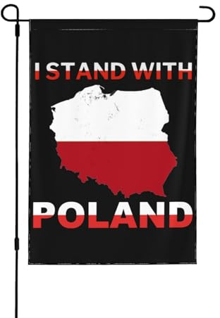Bandiera da giardino Io sto con la Polonia, Dio benedica la Polonia, bandiera da giardino gratuita, dimensioni doppie, 28X40, decorazione per esterni, cartello per la casa.