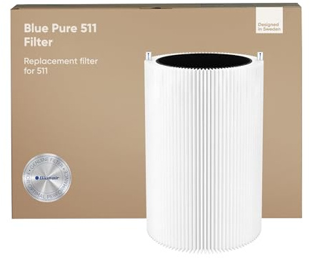Blueair Genuine HEPASilent Replacement Filter for Blue Pure 511 Air Purifier – Removes 99.97 Percent of Pollen, Dust, Pet Dander, Mould, Bacteria and Viruses Activated Carbon Reduces VOCs