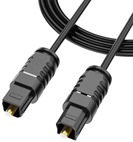 DteeDck Digital Optical Audio Cable 6 feet, Fiber Optic Cable Ultra-Thin Cord, SPDIF Toslink Optical Cable Compatible with TV Sound Bar Home Theater PS4 Xbox Samsung Vizio