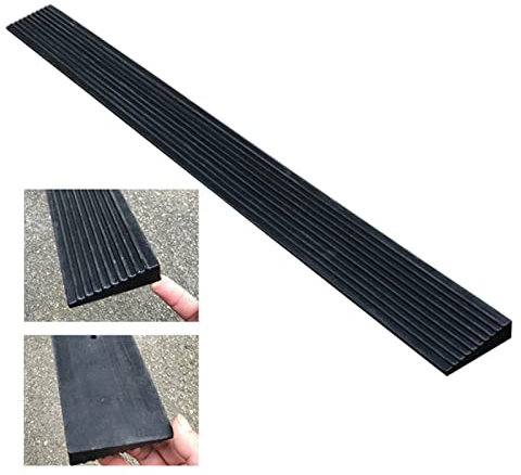 Rollstuhl Rampe Rollstuhlrampe Türschwelle Gummirampen Bordsteinrampe Rollstuhlrampe 1cm Schwellenrampe Auffahrrampen für Auto Motorrad Roller Fahrrad Schwarz(A,100 * 8 * 2cm)