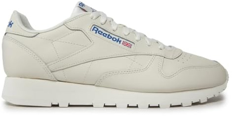 Reebok Men Classic Leather Sneaker, Chalk/Vector Blue/Vector Red, 9