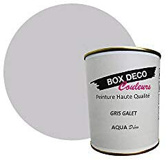 BOX DECO COULEURS Peinture murale acrylique aspect satin Aqua Déco - 750ml, Gris Galet