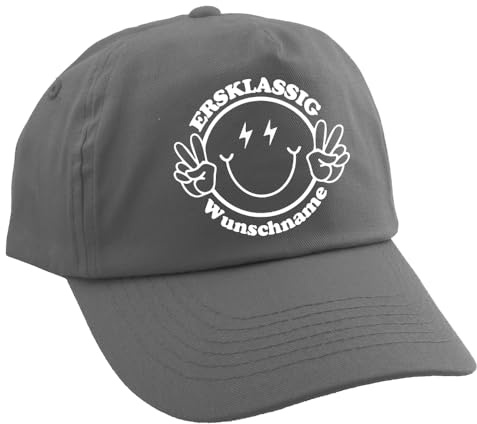 Elefantasie Personalisierte Cap für Kinder Baseball Kappe mit Name Bedruckt für Schulkinder Geschenk zur Einschulung ERSTKLASSIG