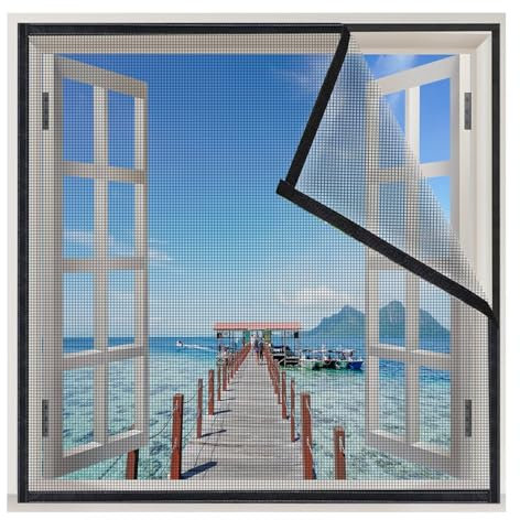 Zanzariera finestra zanzariera senza forare zanzariera finestra tetto per interno ed esterno 100x190cm, Nero