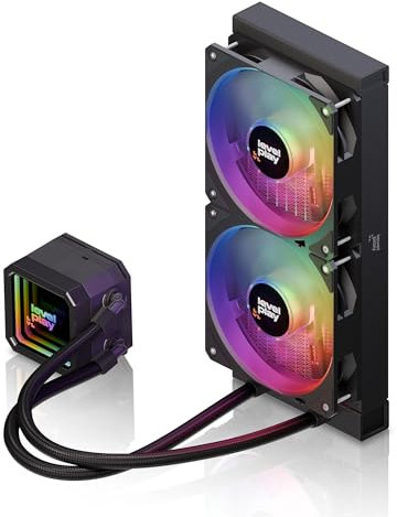 Levelplay Combat CL240 Refroidisseur Liquide AIO - TDP 280W, Pompe ARGB Infinity Mirror, refroidissement par radiateur 240mm, ventilateur ARGB Gen2 CF120, AMD AM5, AM4, Intel LGA 1851, LGA 1700, Noir