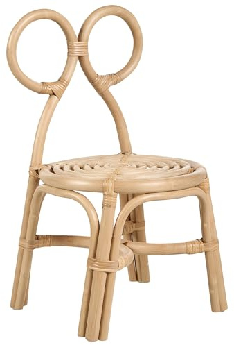Beliani Chaise pour Enfant Boho en Rotin Intérieur Chambre Salle de Jeux Naturel Mirtia