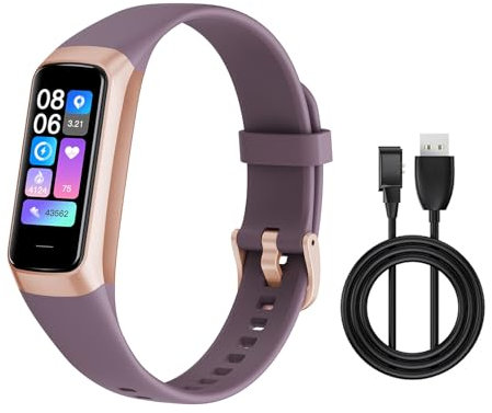 Fiauli Fitness Tracker,Activity Tracker with Sleep Monitor,Waterproof Multiple Sports Mode Fitness Smart Watch,Color Screen Heart Rate Sleep Monitor,Step Calories Counter for Women Men Purplish Red