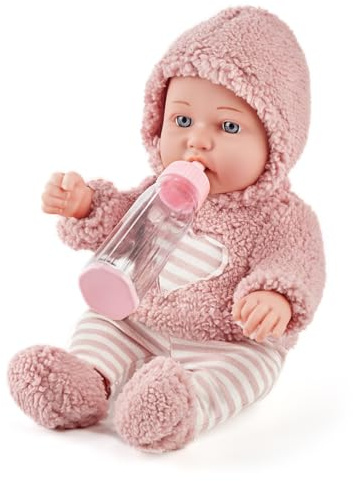 eDollable 30 cm Babypuppe Spielset mit Zubehör und Kleidung in Geschenkbox, Ideal für Mädchen Kleinkinder ab 3 Jahren