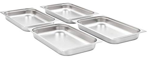 Solivagant Contenitori Gastronorm 4 pz GN 1/1 65 mm in Acciaio Inox,Argento,4.15kg