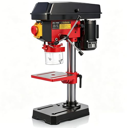 Bench Drill Press 13mm Chuck 5-Speed 300W Motor Pillar Drill Press 620-3140RPM Height Adjustable Drill Table 50mm Spindle for Precision Drilling, Ideal for Wood, Metal & DIY Projects