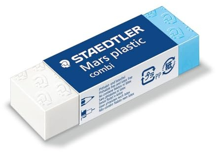 STAEDTLER Mars Plastic Combi 526 508 Eraser Phthalate and Latex Free White