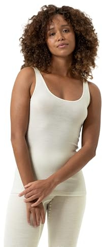 Mey Damen Top aus Schurwolle Serie Wool&Silk | Top mit breiten Trägern, Schmale Passform, Tiefer Rundhalsausschnitt, Breite Träger, Seidiges Tragegefühl, Gr. 38-48