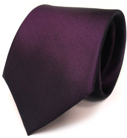 TigerTie diseñador corbata de seda de satén en - morado púrpura-oscuro monocromo
