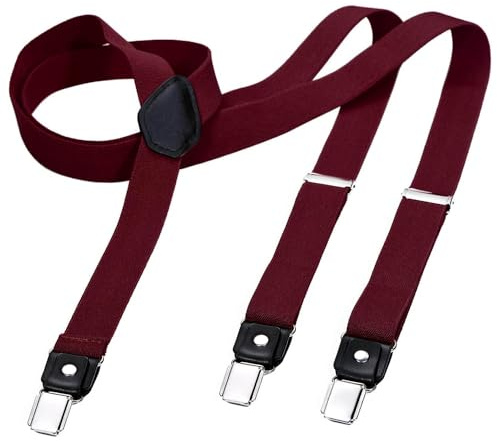 DonDon Hosenträger für Herren schmal 2,5 cm mit 3 extra starken Hosenträger Clips in Y-Form – elastisch und längenverstellbar