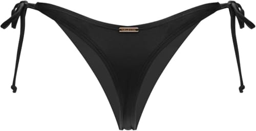 RELLECIGA Women's Thong Bikini Bottom,Black,M