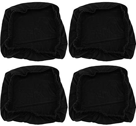 4x schwarz dehnbar elastische Schonbezüge Abdeckung Esszimmer Stuhl Sitzbezug Esszimmerstuhl