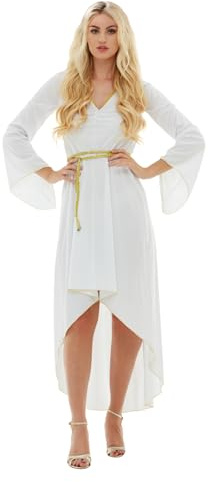 Funidelia Engel Kostüm für Damen, Enthält Kleid mit Gürtel, Weihnachten - Outfit für Erwachsene für Partys, Karneval und Halloween