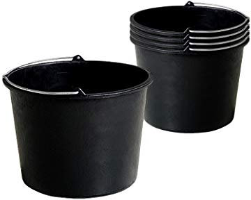 BigDean 5X Baueimer 20 Liter Eimer Literskala Metallhenkel Zementeimer Putzeimer Mörteleimer
