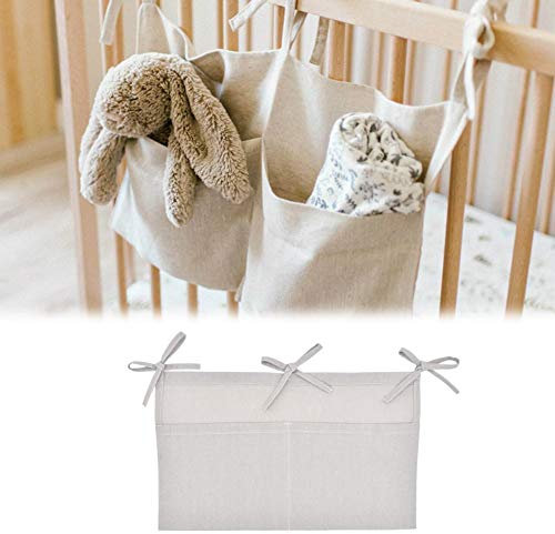 Aufbewahrungstasche für Babybett, mit 2 Taschen, für Kinderbett, Nachttisch, zum Aufhängen von Spielzeug, Windeln, Organizer für Neugeborene, Kinderbetten, Bettwäsche, Dekoration