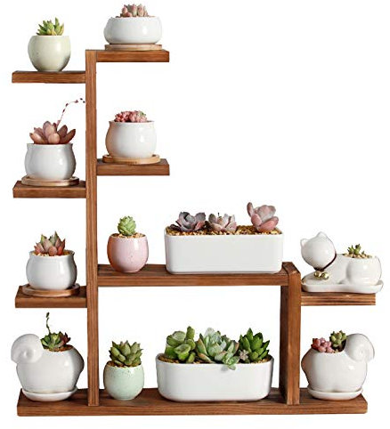 CXLT Blumenregal Desktop Fensterbank Blumenständer Innen-Balkon Outdoor Mehrschichtiges Pflanzenständer Massivholz Display Regal Pflanzenregal Garten Wohnzimmer Deko Regal,A-51.5x50x9.5cm