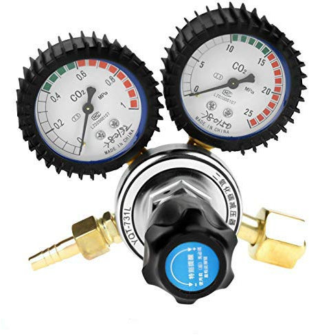 Oumefar Riduttore di Pressione per Saldatura ad anidride carbonica G5/8 per bombola di Gas CO2 per Saldatura a Gas
