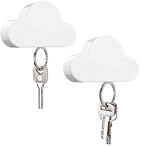 EQLEF Cloud Key Hook for Wall, Cloud Strong Magnetic Key Holder Adhesive Hook Keys Magnet Holder 2 PCS (2)