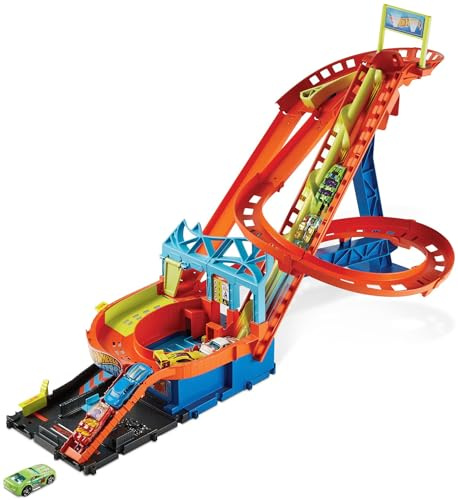 Hot Wheels Rally Montaña Rusa con Coche