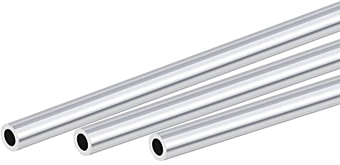 sourcing map 3 Stück 6063 Aluminium Rohr 8mm Außendurchmesser Rund Alurohr 5mm Innendurchmesser Aluminium Rundrohr 300mm Länge Hohlrohr Aluminium Gerade Rohr Aluminiumrohre Aluprofil Rohre