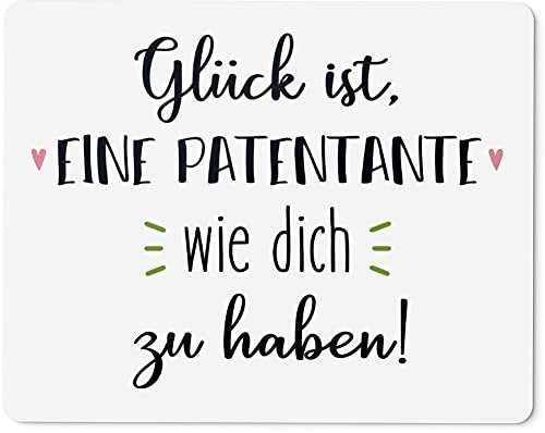 JUNIWORDS Mauspad Mousepad, Glück ist, eine Patentante wie Dich zu haben