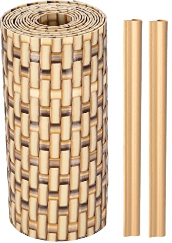 KOTARBAU® Sichtschutzstreifen aus Technorattan Solide für Garten und Balkon Strohfarben 19 cm x 255 cm Bioabbaubar Viele Farben Ästhetisch Langlebig Premium