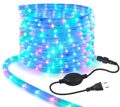 KISUFU 7M LED Strip Rope Lights,220V LED Lichtschlauch Außen,240 LEDs/m Indoor Warmweiß LED Fairy Lights for Garden Decoration,Outdoor LED Lichter Wasserdicht LED Tube