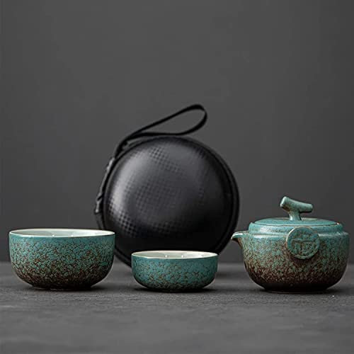 Service à thé Japonais Kungfu avec infuseur, avec infuseur à thé Service à thé de Voyage Portable avec Sac de Voyage Beau Service à thé de Bons Cadeaux d'affaires,B