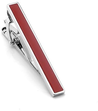 Epinki Krawattennadel Motiv, Klassiker Krawattennadeln für Herren, Krawattenklammer Tie Clip Silber Rot für Herren zur Hochzeit, Verlobung, Valentinstag, Jahrestag