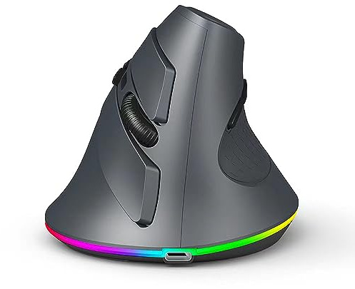 Docooler Vertical Wired Gaming Mouse Mechanical Mouse 7200DPI Ergonomic Design with 6 Buttons 11 Modes
