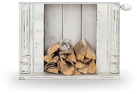 HUBDECO Magnetische Heizkörperverkleidung - 100x60 cm - Magnet Heizkörperabdeckung - Motiv Kamin 4 - Wasserdicht Erhöhte Abriebfestigkeit Paneel-Heizkörperabdeckung