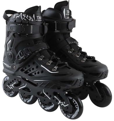 YYW Inline-skridskor, professionella rullskridskor för män och kvinnor, fitness, inline-skridskor för vuxna och nybörjare, rullskridskor (2-svart, 39)