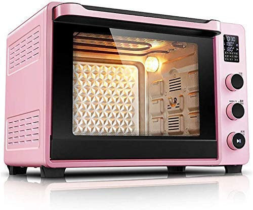 YDYORHHL Smart Oven Mini,Electric Oven 40L Household Automatic Oven Led Display Temperature Adjustment Convection Countertop Toaster Oven (Green) (Pink) Aesthetic and practical happy gift