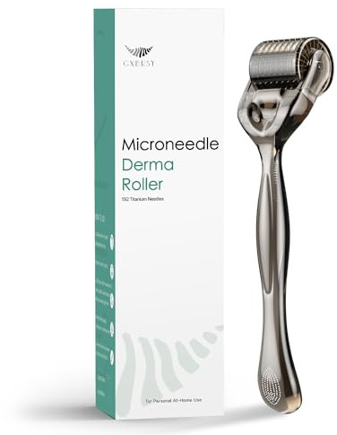 GXBRSY Derma Roller 0.25mm Titanium, 192 Micro Needle Roller - Beard Face Dermal Roller (Crystal Black)