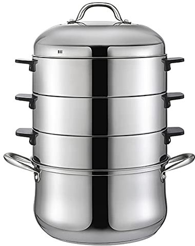 JKJZSALJ Vaporiera/Pentola per Zuppa Indipendente Non Aromatizzata Vaporiera in Acciaio Inossidabile 304 Fornello A Induzione con Doppio Fondo Addensato Generale