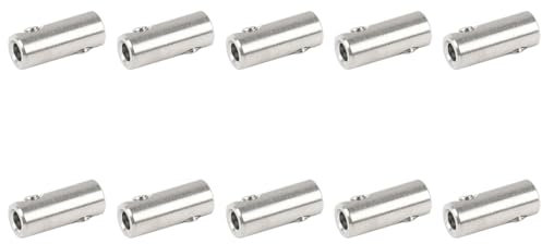 Mcoser 10Pcs Wire Rope Cable Clamp 1.5mm Stainless Steel Wire Rope Thimble,Double Hole Wire Rope Lock with End Screw Stopper,Wire Rope Clips for Cable Fittings